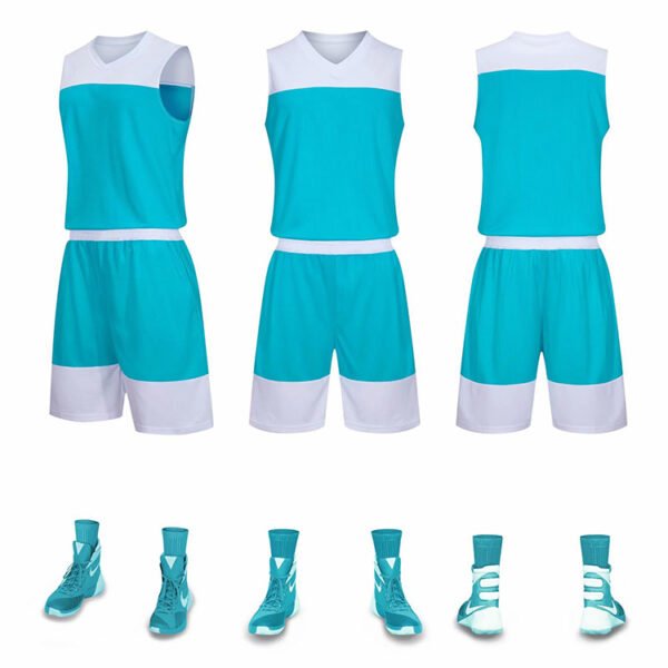 Custom Logo V-Neck Basketball Jerseys for Boys - Quick Dry Sets - Image 2