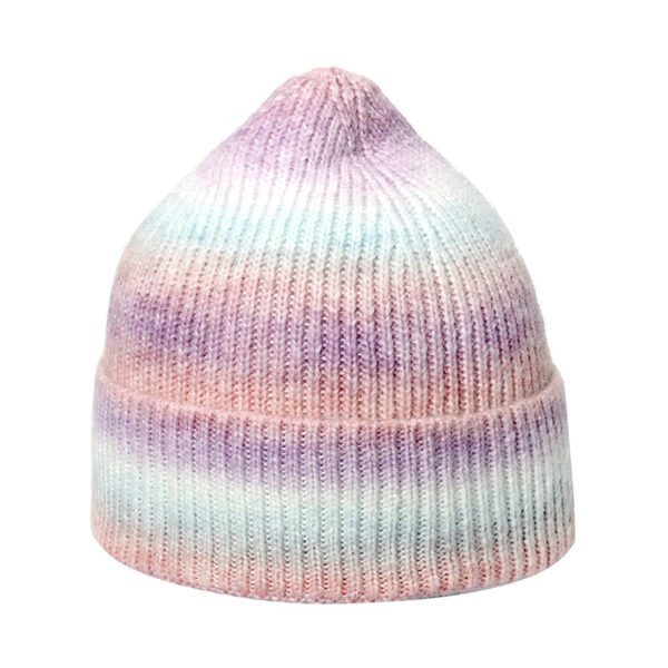 Custom Logo Rainbow Cashmere Beanies - Trendy Winter Hat - Image 2