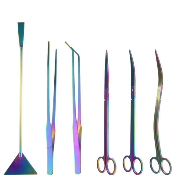 Stainless Steel Aquarium Plant Tweezers - Colorful Fish Tank Tool Kit Set - Image 6
