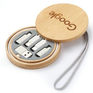 Bamboo 60W 6-in-1 Charging Cable Box - Universal Mobile Phone Holder Fast Charging