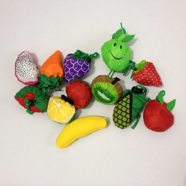 New Design Reusable Fruits Pocket Folding Nylon Grocery Bag - Image 3