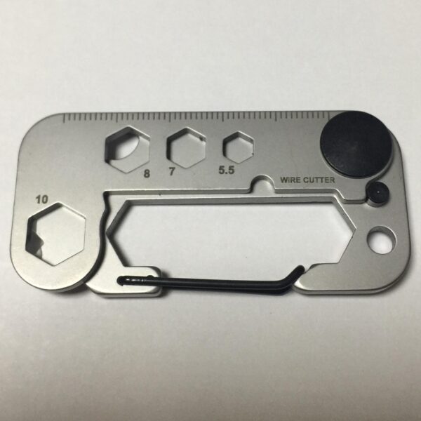 Stainless Steel Carabiner Keychain - Wrench & Bottle Opener - Image 2