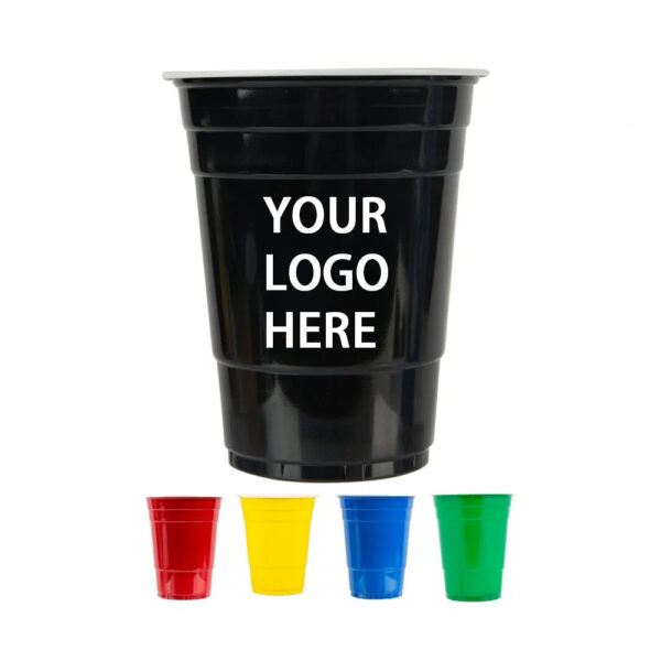 Red 16oz Plastic Party Cups - Reusable Beer Pong Cups - Image 5