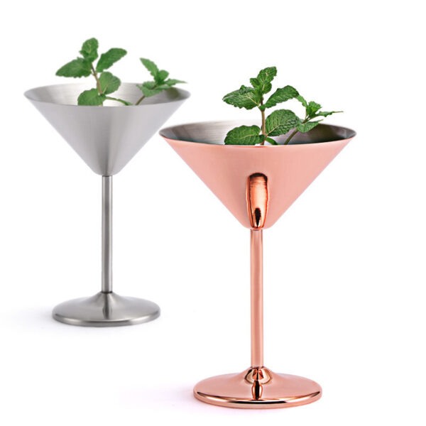 Gold & Silver Brass Goblet Wine Glass - Modern - Image 4