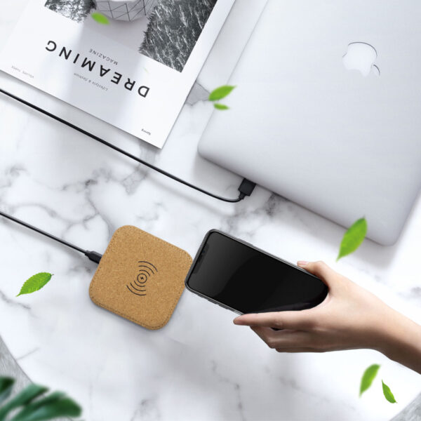 Cork Wireless Charger - 5W, Custom Logo, Eco-Friendly - Image 4
