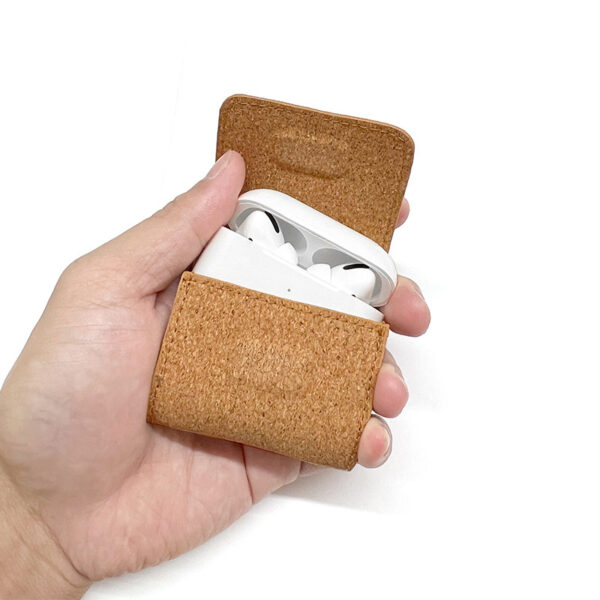 Eco Cork Earphone Case - Vintage, Bluetooth Headphone Pouch, Waist Buckle - Image 4