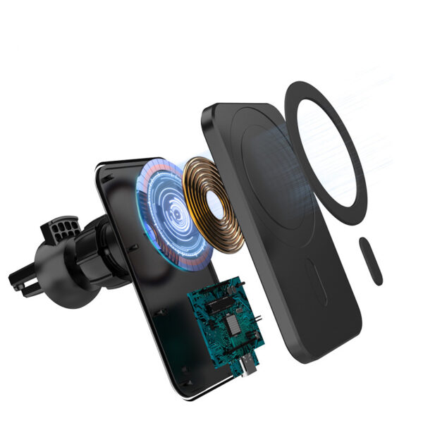 Mini RGB Magnetic Car Phone Mount & Wireless Charger - Image 2