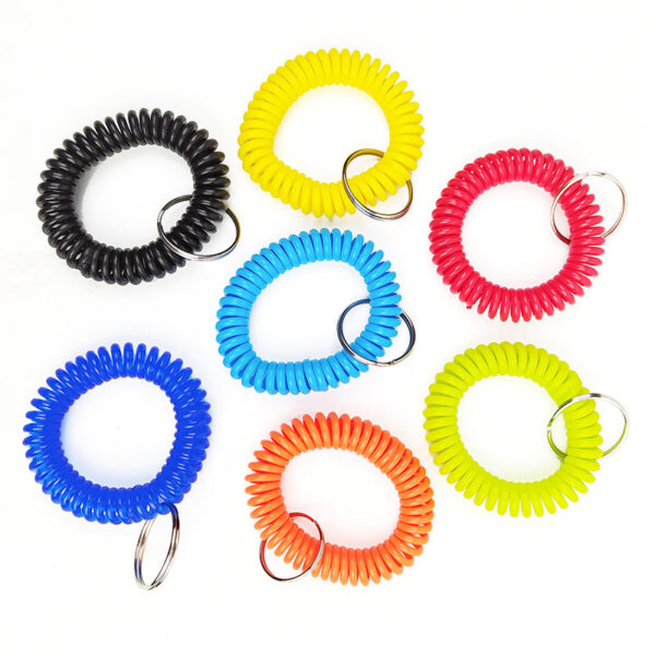 Retractable Spring Coil Keychain Wristband for Gym & Pool - Image 2