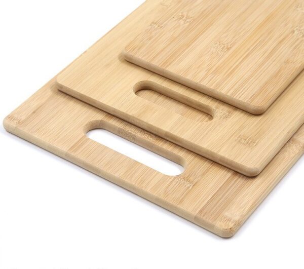 Rectangle Square Bamboo cutting board with handle set - Image 4