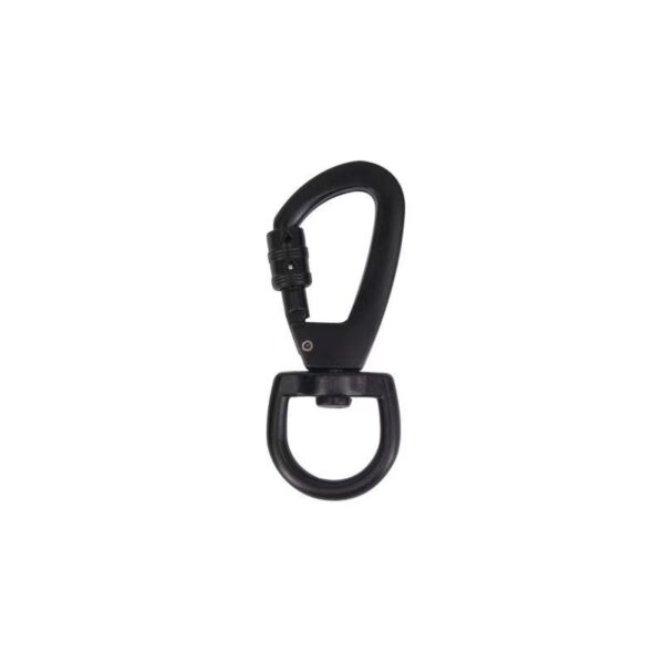 Black Zinc Alloy Swivel Carabiner Hook - Dog Leash