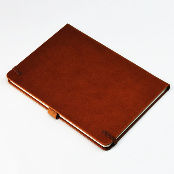 A5 PU Leather Notebook - Business, Linen, Elastic Band, Student Journals - Image 3