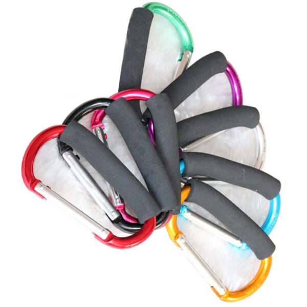 High Quality Outdoor Camping D Shape Aluminum Carabiner with Black Foam - Image 4