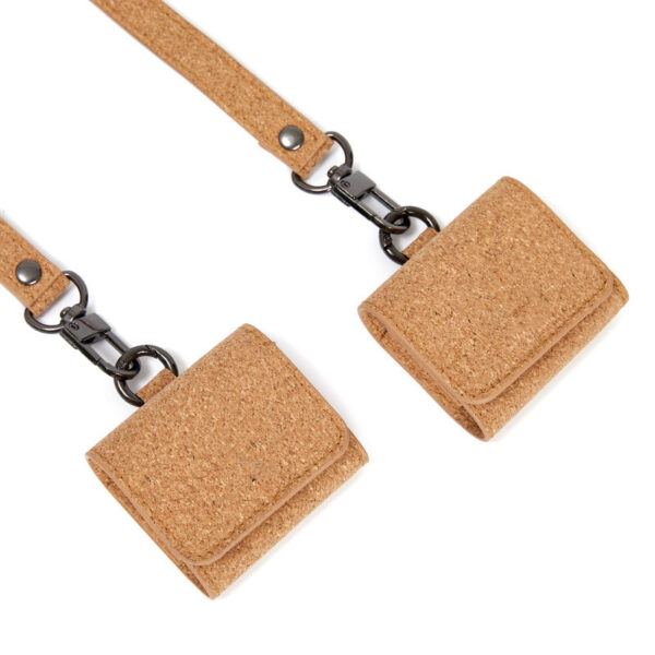 Eco Cork Earphone Case - Vintage, Bluetooth Headphone Pouch, Waist Buckle - Image 3