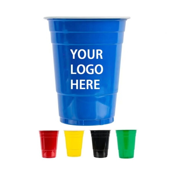 Red 16oz Plastic Party Cups - Reusable Beer Pong Cups - Image 4