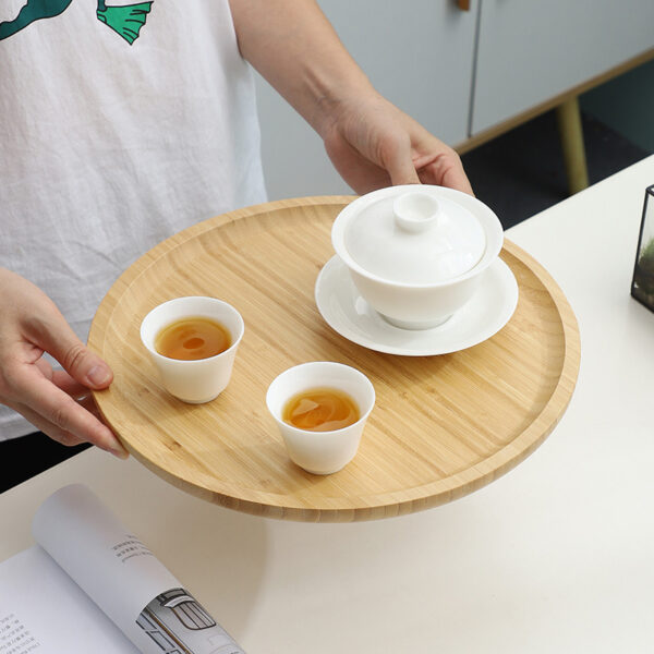 Custom Logo Bamboo Wedding Serving Tray Dish - Image 5
