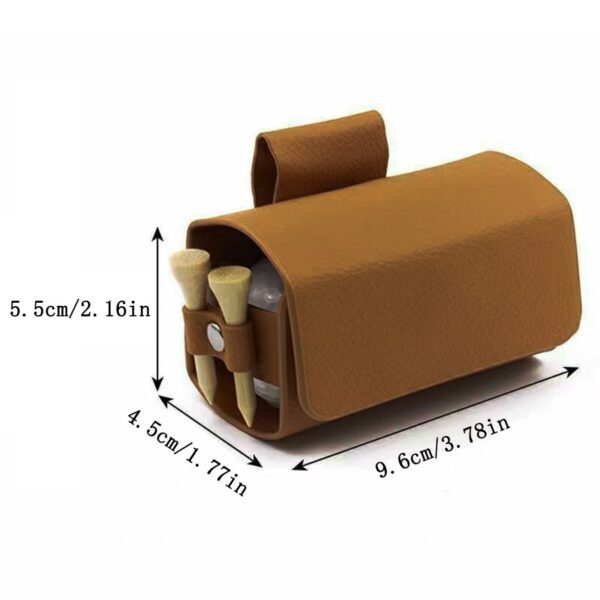 Portable Golf Ball Bag Holder 4 colors Stocked Leather Golf Balls Tees Pouch Holder - Image 5