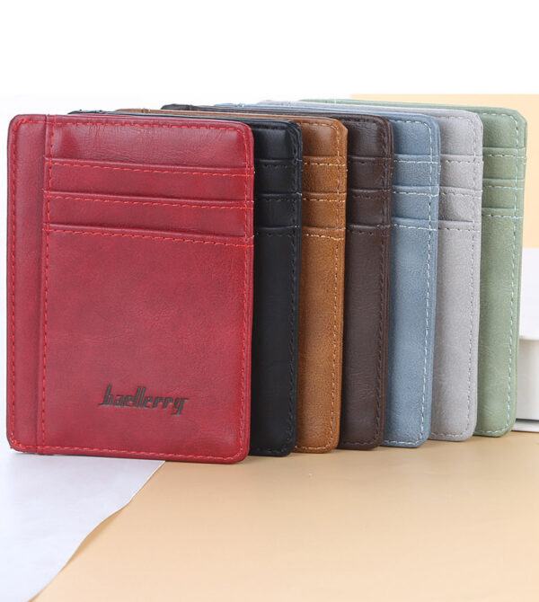 Hot Sell Mens Slim Fashion Zipper Short Wallet Genuine Leather Id Card Holder - Image 6
