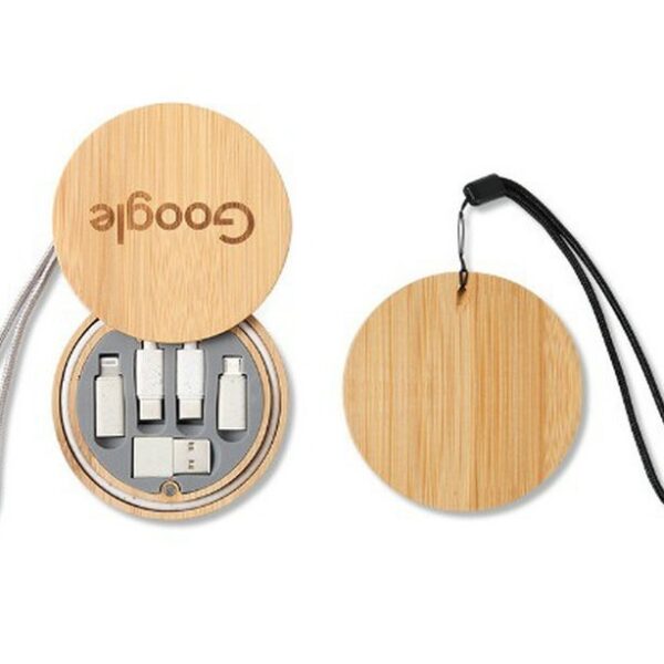 Bamboo 60W 6-in-1 Charging Cable Box - Universal Mobile Phone Holder Fast Charging - Image 5