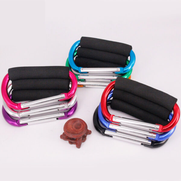 High Quality Outdoor Camping D Shape Aluminum Carabiner with Black Foam - Image 2