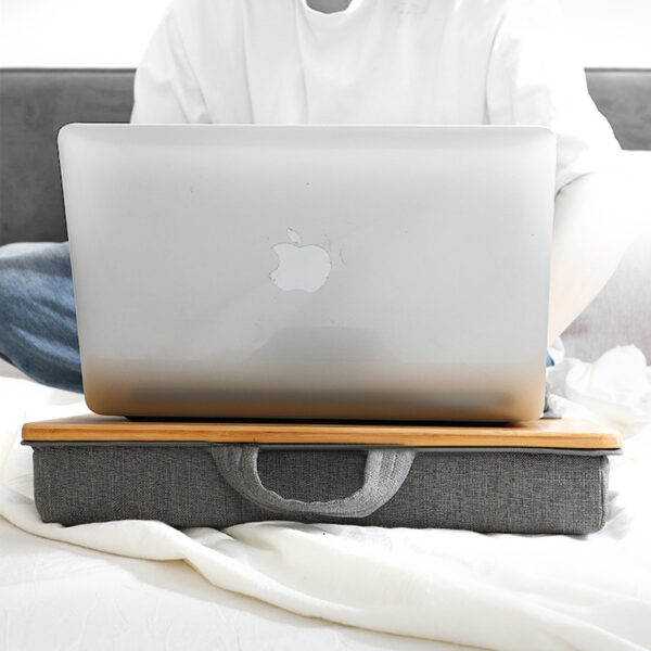 Portable Laptop Desk with Pocket & Wrist Rest - Image 2