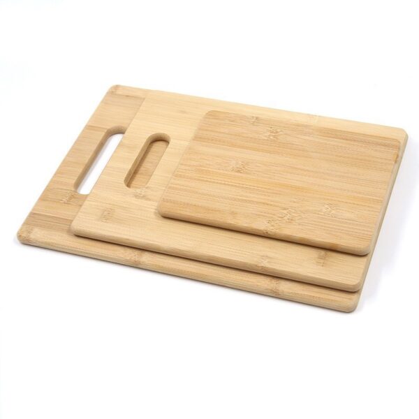 Rectangle Square Bamboo cutting board with handle set - Image 2