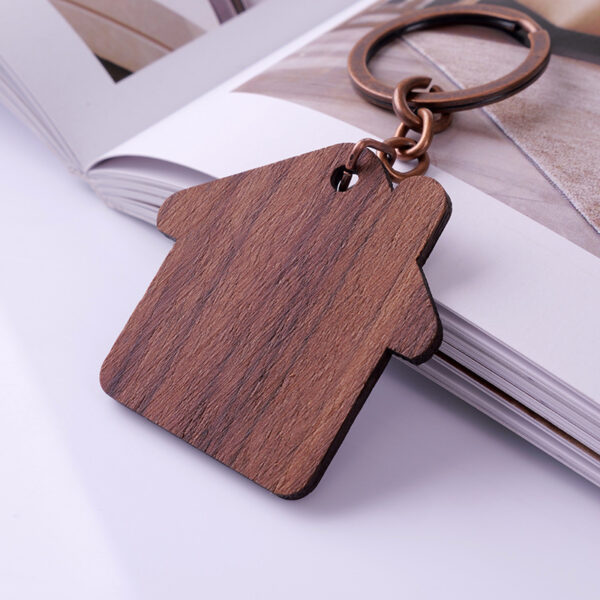 Wholesale Engraved Geometric Wooden Keychains - Image 2