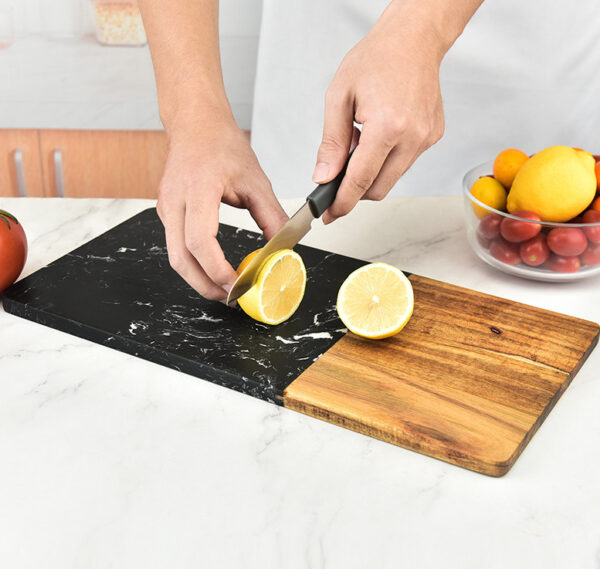 New Acacia Marble Splicing Rectangular Cutting Board - Image 2