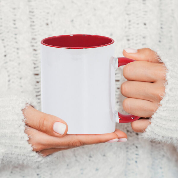 11oz Ceramic Colored Mug with Grip - School Style - Image 2