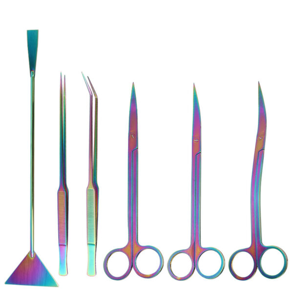 Stainless Steel Aquarium Plant Tweezers - Colorful Fish Tank Tool Kit Set - Image 2