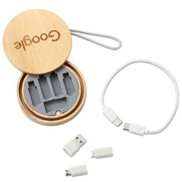 Bamboo 60W 6-in-1 Charging Cable Box - Universal Mobile Phone Holder Fast Charging - Image 4
