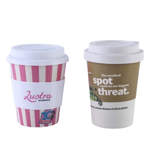 Eco Bamboo Fibre Coffee Cup with Printed logo - Image 4