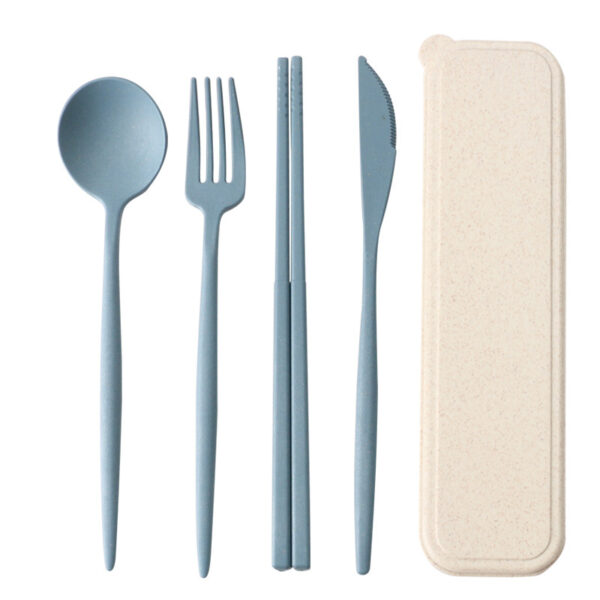 Eco Wheat Straw Cutlery Set - Portable, Outdoor, Student Travel