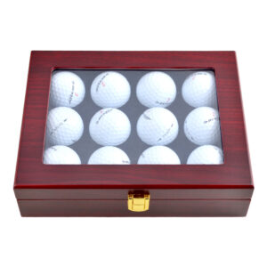 Wooden Display Case for 12 Golf Balls - Collector's Box