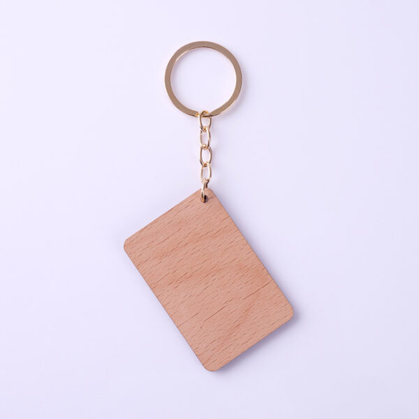 Wholesale Engraved Geometric Wooden Keychains - Image 5