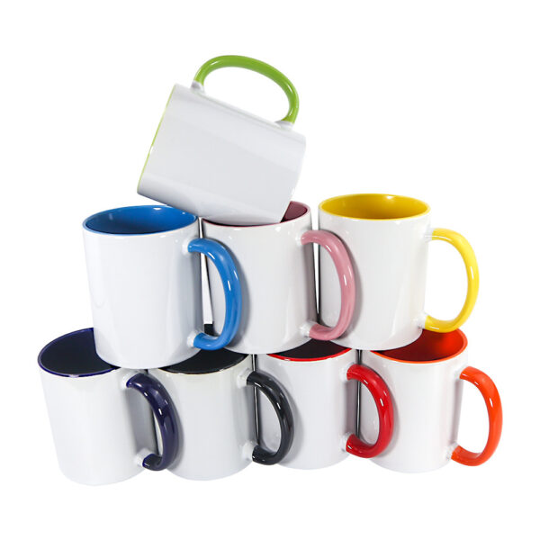 11oz Ceramic Colored Mug with Grip - School Style - Image 3