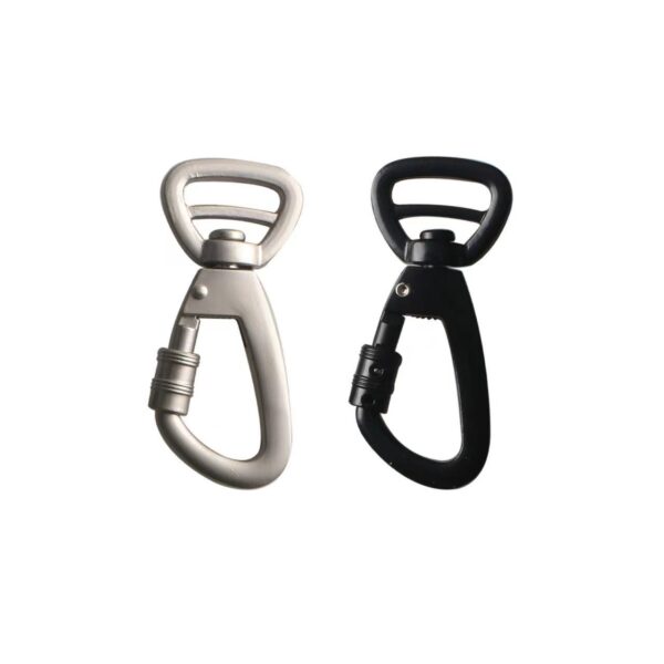 Black Zinc Alloy Swivel Carabiner Hook - Dog Leash - Image 3