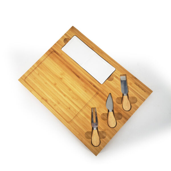 Eco-friendly wooden board with cheese knife bamboo cheese board and knife set - Image 2