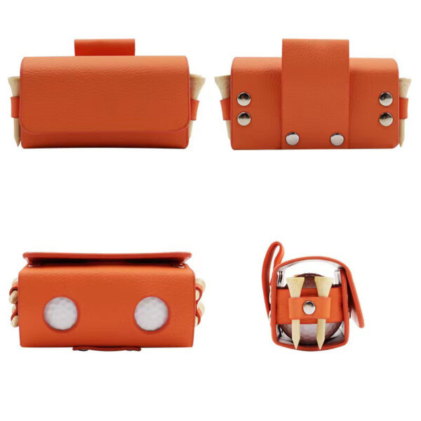 Portable Golf Ball Bag Holder 4 colors Stocked Leather Golf Balls Tees Pouch Holder - Image 4