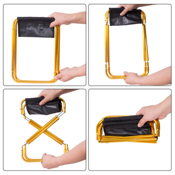 Portable Mini Stool - Foldable Beach Camping Chair with Pouch - Image 4