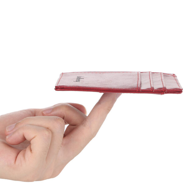 Hot Sell Mens Slim Fashion Zipper Short Wallet Genuine Leather Id Card Holder - Image 4