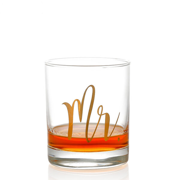 Crystal Engraved Stemless Wine Glass - Sandblasted Egg Cup - Image 3