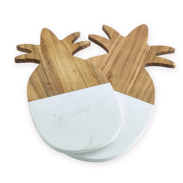 Wholesale Customized Design Wood And Marble Chopping Board Pineapple Shaped - Image 2