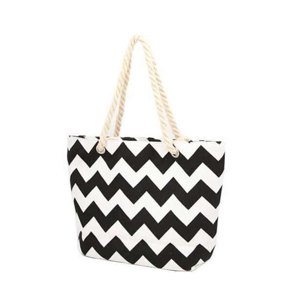 Custom Large Foldable Beach Tote - Canvas Travel Bag - Image 2