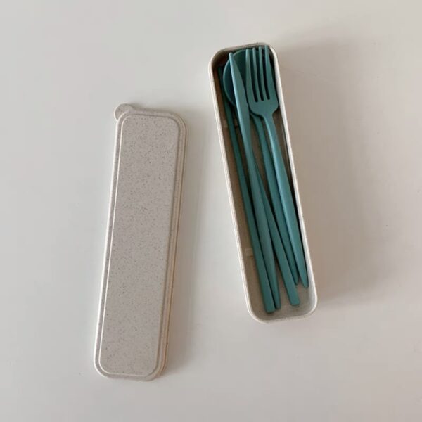 Eco Wheat Straw Cutlery Set - Portable, Outdoor, Student Travel - Image 5