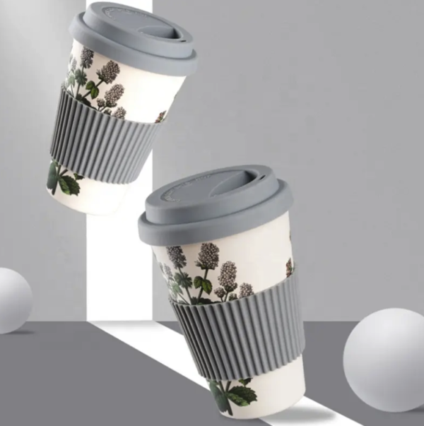 Eco Bamboo Fibre Coffee Cup with Printed logo - Image 2