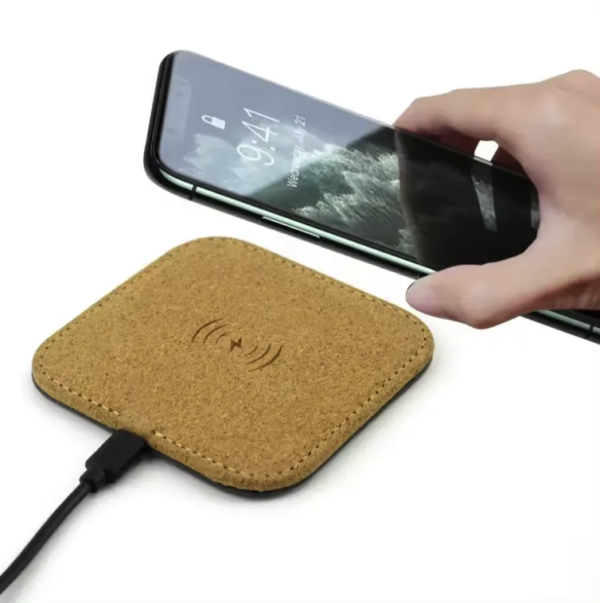Cork Wireless Charger - 5W, Custom Logo, Eco-Friendly - Image 2