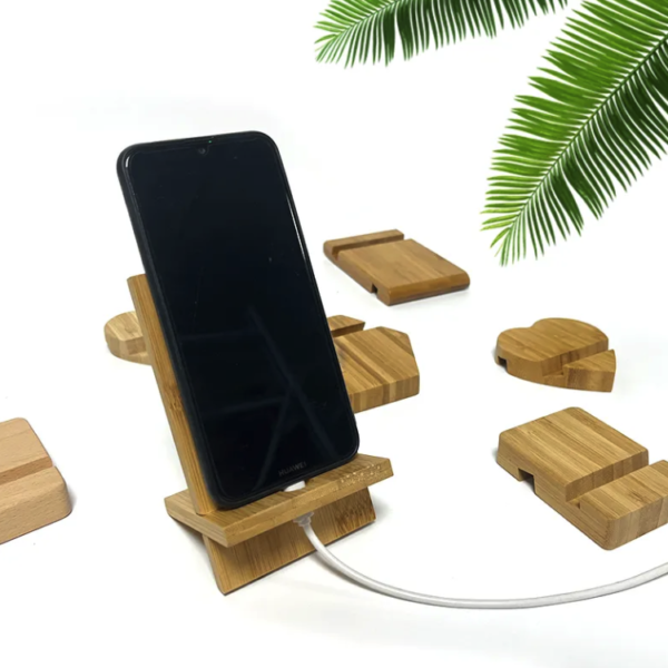 Bamboo Phone Stand - Multi-Functional, Portable, Logo, Wooden Accessories - Image 5