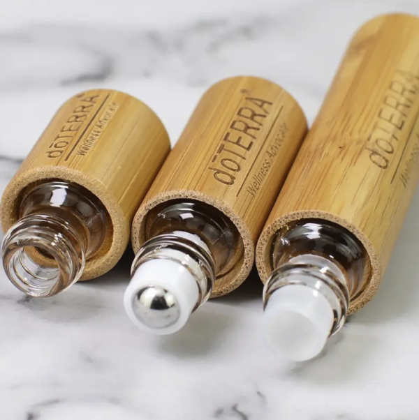 10-15ml Glass Perfume Bottle - Bamboo Lid, Essential Oil, Cosmetic Packaging - Image 2