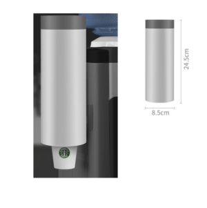 Auto-Remove Paper Cup Holder - Wall-Mount, Dust-Proof, Dispenser-Friendly