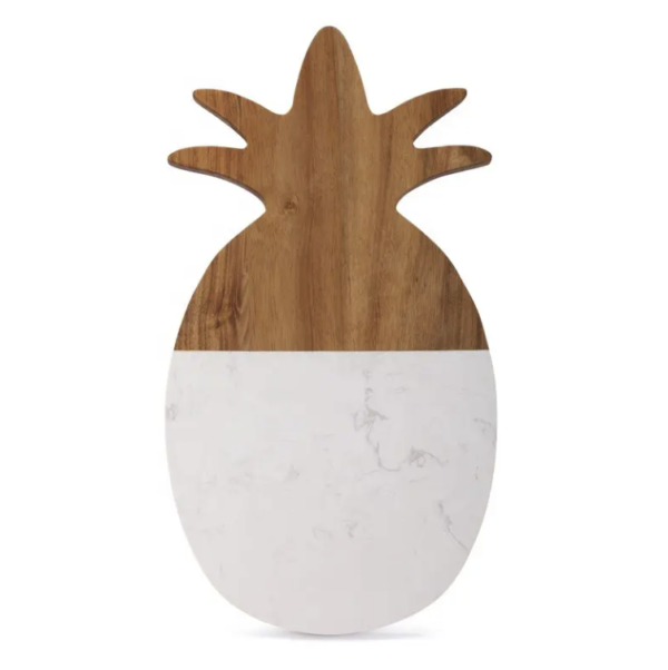 Wholesale Customized Design Wood And Marble Chopping Board Pineapple Shaped
